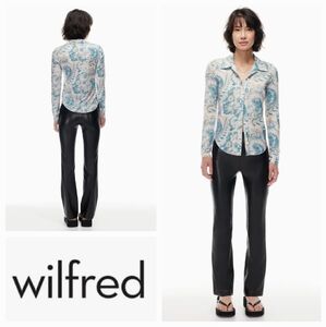 WILFRED Pose Hip Longsleeve Buoy Blu/Pastel Sg Grn Size Small ARITZIA